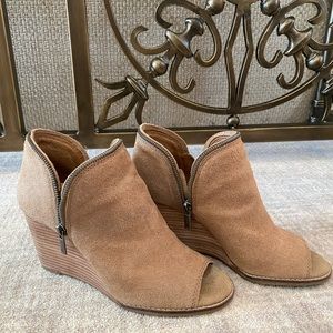 Lucky Brand Suede Booties; Lightly Worn